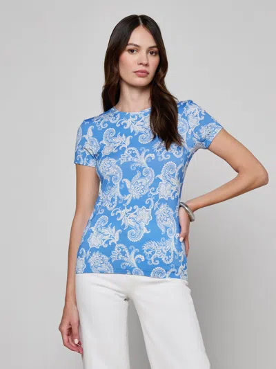 L'agence Ressi Paisley Print T-shirt In Blue