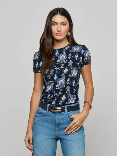 L'agence Ressi Fitted Tee In Blue