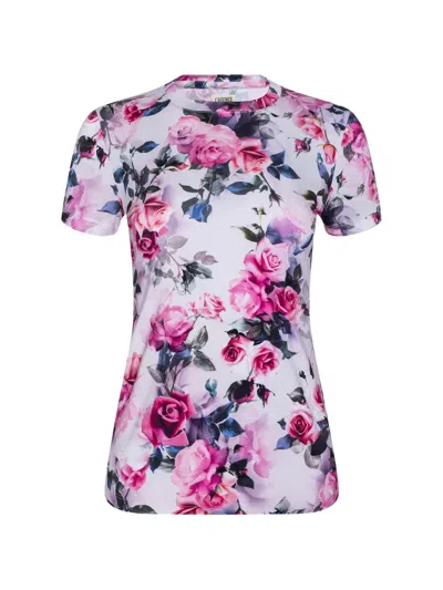 L'agence Ressi Floral-print T-shirt In Pink