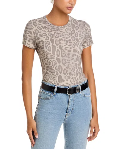 L'agence Ressi Leopard Print Crewneck Tee In Neutral