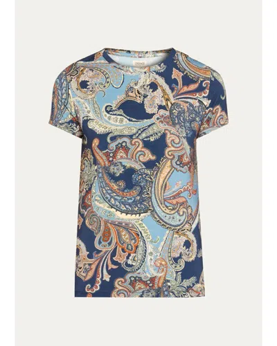 L'agence Ressi Paisley Short-sleeve Jersey T-shirt In Multi