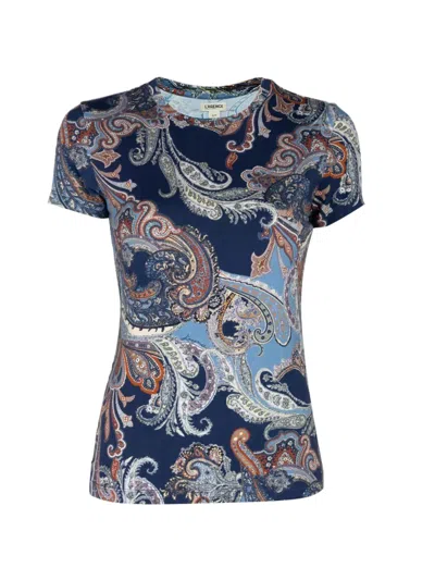 L'agence Ressi Paisley-print T-shirt In Blue