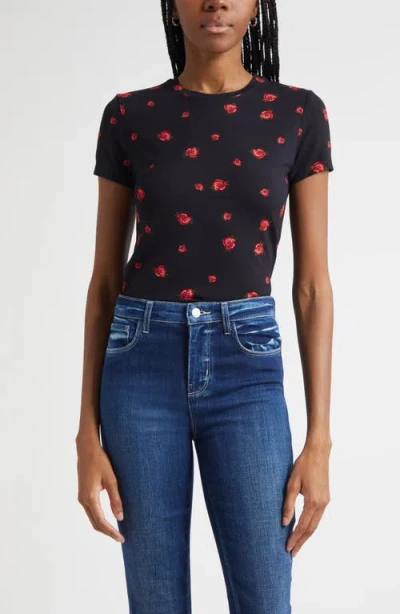 L'agence Ressi Rose Print T-shirt