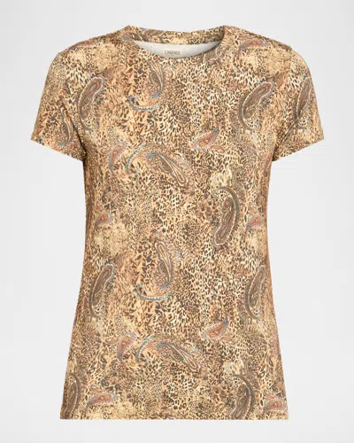 L'agence Ressi Short-sleeve Valencia Leopard Tee In Multi