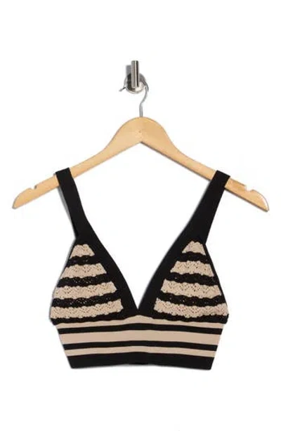 L'agence Reverie Pointelle Knit Bra In Neutral