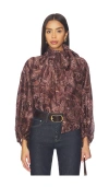L'agence Rhett Paisley Organza Blouse In Multi