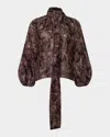 L'agence Rhett Paisley Organza Blouse In Brown
