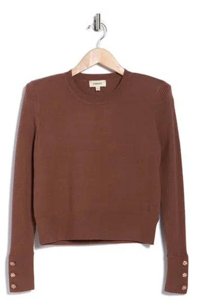 L'agence Rib Sleeve Sweater In Brown