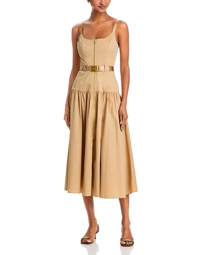 L'agence Rima Zippered Dress In Brown