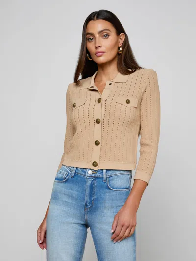 L'agence Risa Collared Cardigan In Neutral