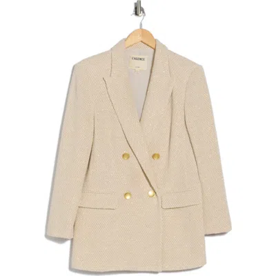 L'agence Riva Double Breasted Knit Blazer In Brown