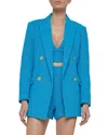 L'agence Riva Double Breasted Knit Blazer In Blue
