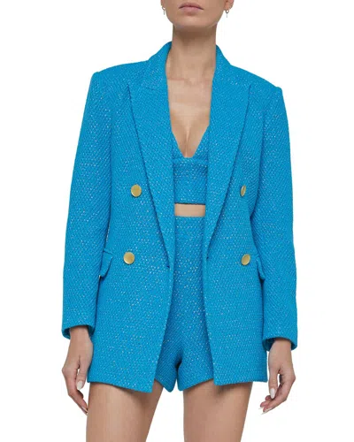 L'agence Riva Double Breasted Knit Blazer In Multi