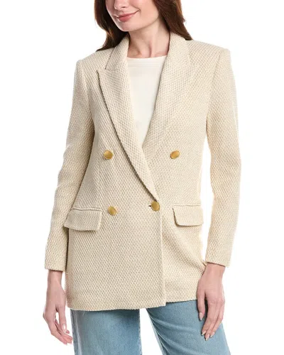 L'agence Riva Knit Double-breasted Blazer In Neutral