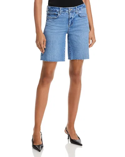 L'agence River Mid Rise Bermuda Shorts In Blue