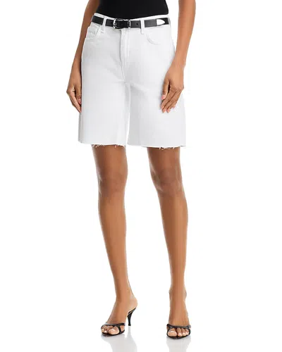 L'agence River Mid Rise Bermuda Shorts In White