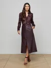 L'agence Robyn Vegan Leather Midi Skirt In Purple