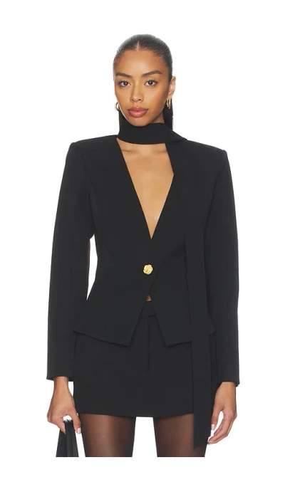 L'agence Romy Tie Neck Blazer In Multi