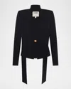 L'agence Romy Tie-neck Tailored Blazer In Black