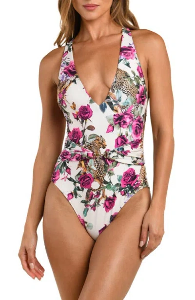 L'agence Rose Leopard One-piece Swimsuit In Multi