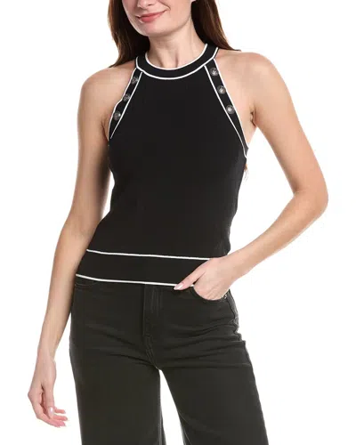 L'agence Rosemary High-neck Button Tank In Black