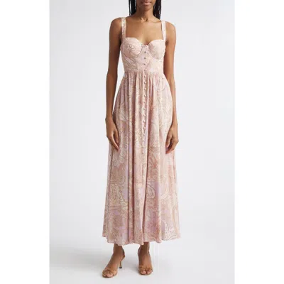 L'agence Rosette Paisley Print Maxi Dress In Neutral