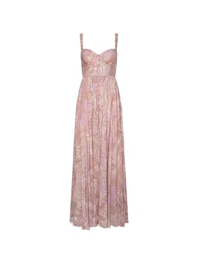 L'agence Rosette Paisley-print Maxi Dress In Transparent