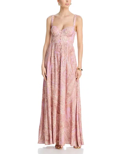 L'agence Rosette Printed Maxi Dress In Pink