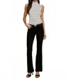 L'agence Rosie Mock Neck Top In Black/ivory Stripe In Multi