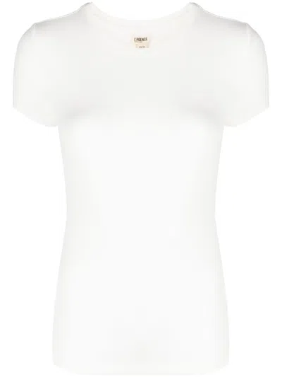 L'agence Cory Scoop Neck Tee In White
