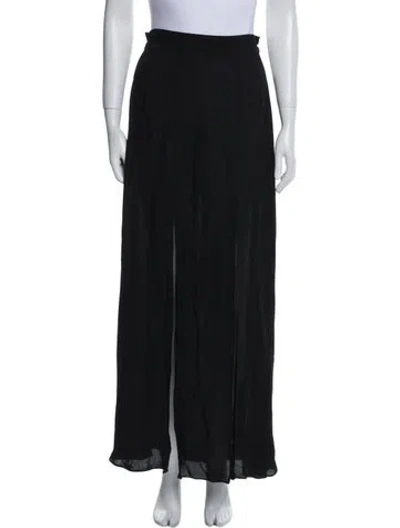 Pre-owned L'agence Ruffle Embellishment Long Skirt In Black
