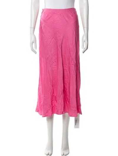 Pre-owned L'agence Ruffle Embellishment Midi Length Skirt In Pink