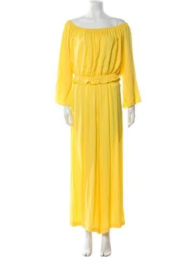 Pre-owned L'agence Ruffle Embellishment Pant Set In Yellow