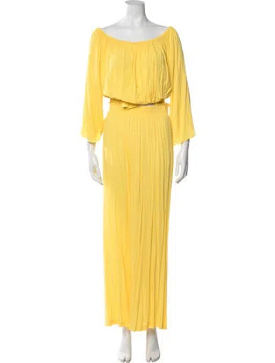 Pre-owned L'agence Ruffle Embellishment Pant Set In Yellow