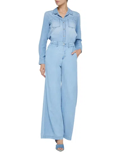 L'agence Runa High Rise Wide Leg Trouser In Lozano In Blue