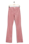 L'agence Ruth Coated High Waist Raw Hem Straight Leg Jeans In Pink