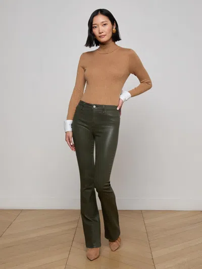 L'agence Ruth Coated Straight-leg Jean In Green