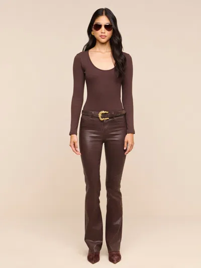 L'agence Ruth Coated Straight-leg Jean In Dark Java Coated
