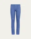 L'agence Ruth High-rise Coated Straight Raw Hem Jeans In Blue