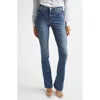 L'agence Ruth High Waist Raw Hem Straight Leg Jeans In Blue