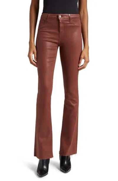 L'agence Ruth High Waist Straight Leg Pants In Brown