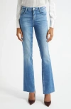 L'agence Ruth Raw Hem Straight Leg Jeans In Black