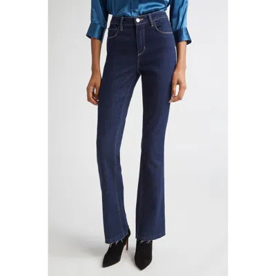 L'agence Ruth Raw Hem Straight Leg Jeans In Blue