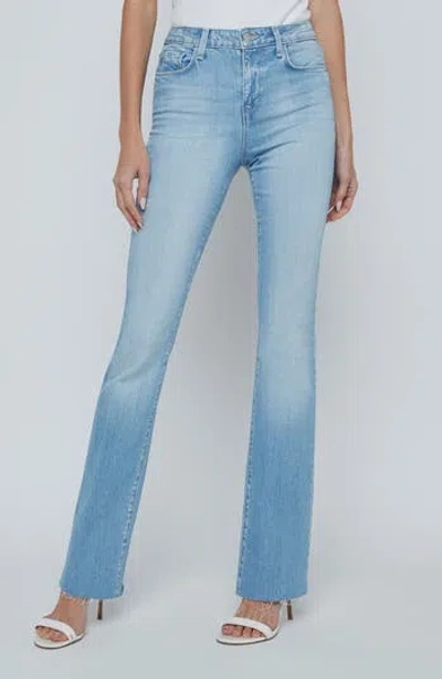 L'agence Ruth Raw Hem Straight Leg Jeans In Blue