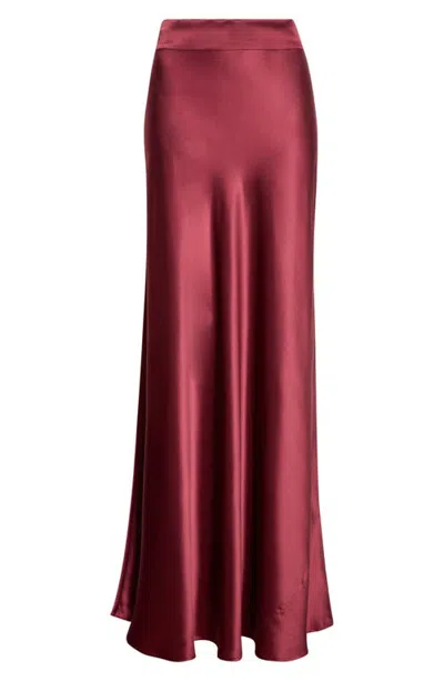 L'agence Ryker Bias Cut Silk Maxi Skirt In Purple