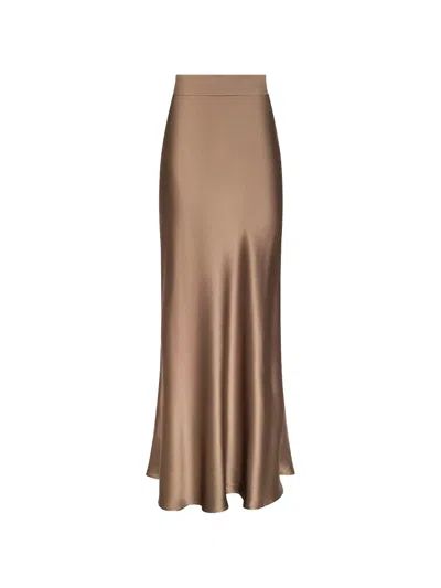 L'agence Ryker Elasticated-waistband Maxi Skirt In Brown