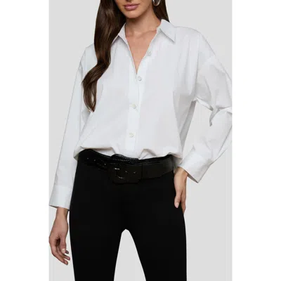 L'agence Rylie Relaxed Fit Organic Cotton Blend Button-up Shirt In White