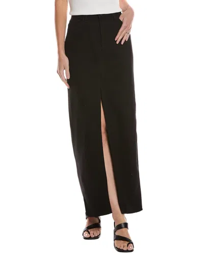 L'agence Rysa Front Slit Denim Maxi Skirt In Black