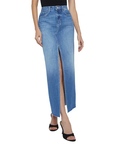 L'agence Rysa Slit Front Maxi Skirt In Blue