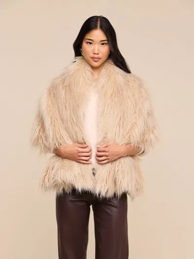 L'agence Sabine Faux Fur Scarf In Biscuit